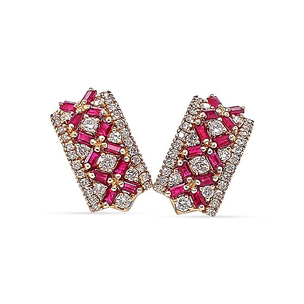 1980'S RUBY AND DIAMOND RING
MATCHING EARRINGS AVAILABLE