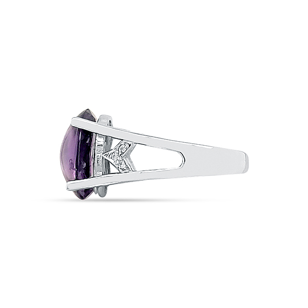 FANCY CUT AMETHYST AND DIAMOND RING