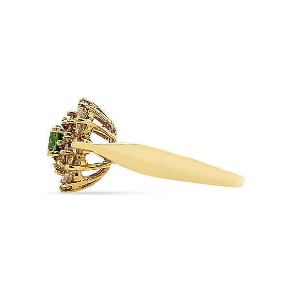 RUSSIAN DEMANTOID GARNET AND DIAMOND RING