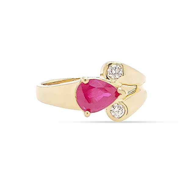 RUBY AND DIAMOND RING 18KY
