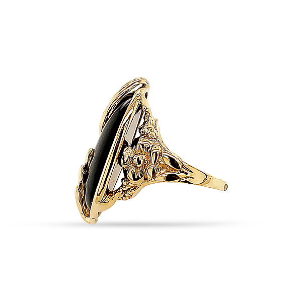 ETATE ONYX AND GOLD RING