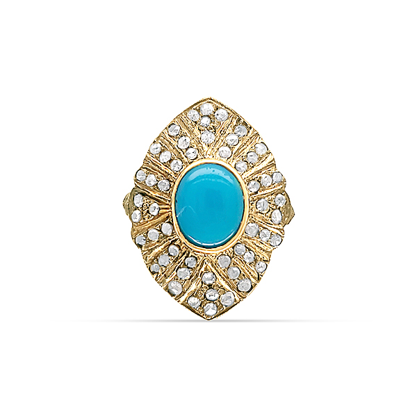 PERSIAN TURQUOISE AND DIAMOND RING