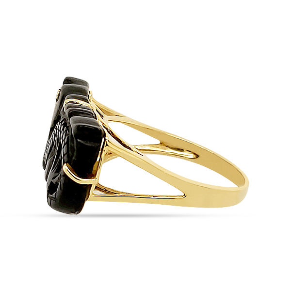 BLACK JADE GOLD RING