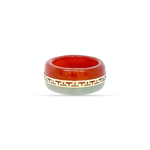 10MM RED AND GREEN JADE BAND