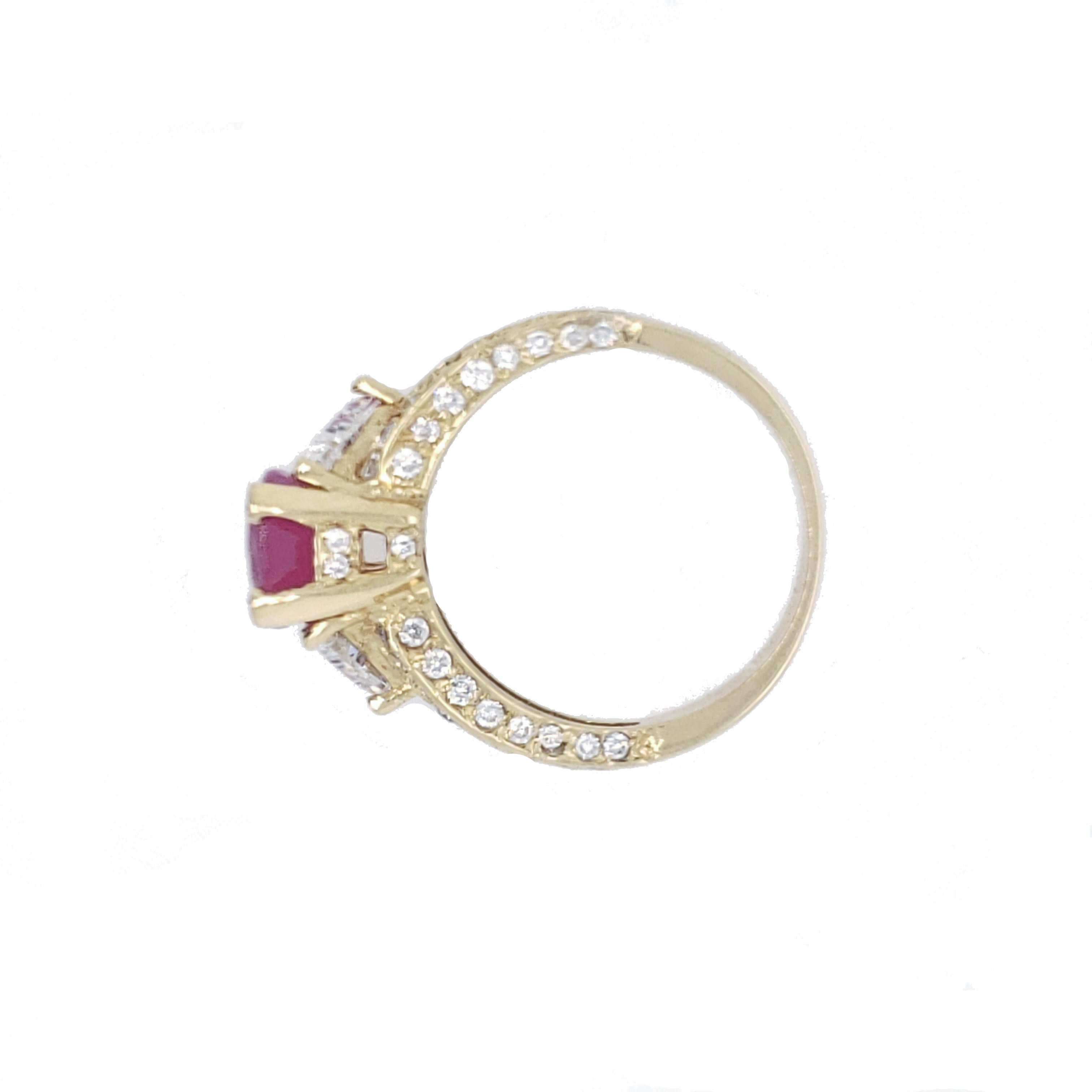 BURMESE RUBY AND DIAMOND RING