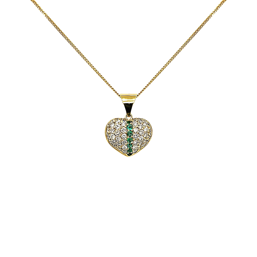 DIAMOND AND EMERALD PENDANT