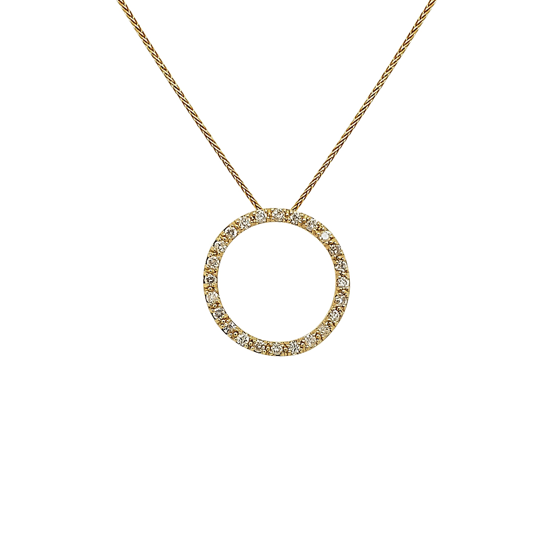 LARGE DIAMOND CIRCLE PENDANT