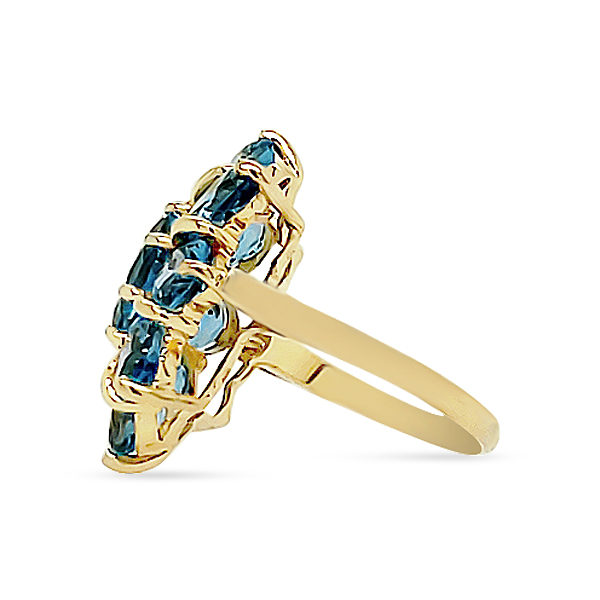 SWISS BLUE TOPAZ GOLD RING 14KY