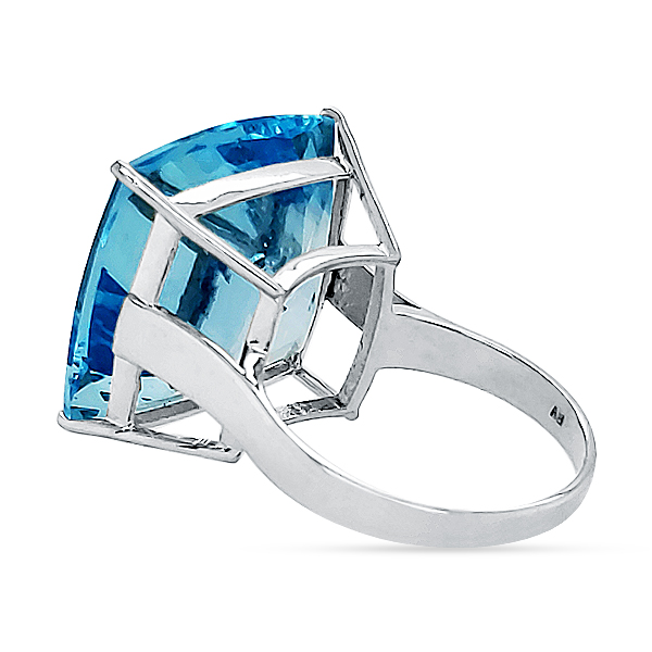 SWISS BLUE TOPAZ AND 14KT RING