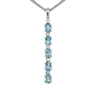 AQUAMARINE AND DIAMOND PENDANT