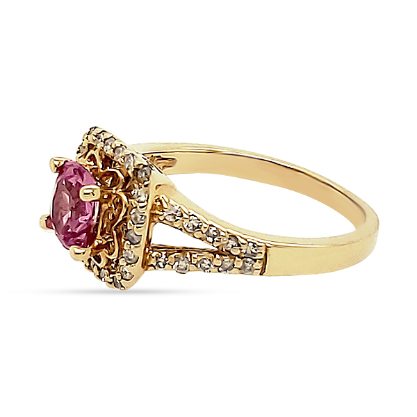 PADPARADSCHA SAPPHIRE AND DIAMOND RING