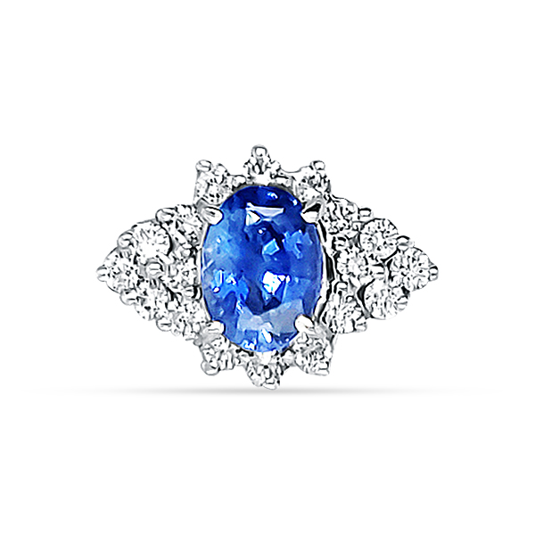BLUE SAPPHIRE AND DIAMOND RING