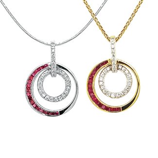 RUBY AND VS DIAMOND PENDANT