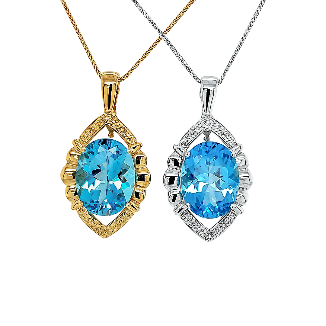 SWISS BLUE TOPAZ PENDANT