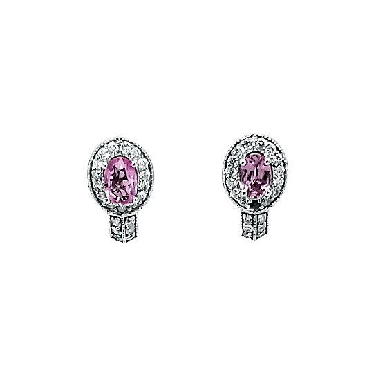 PINK SAPPHIRE AND DIMOND EARRINGS