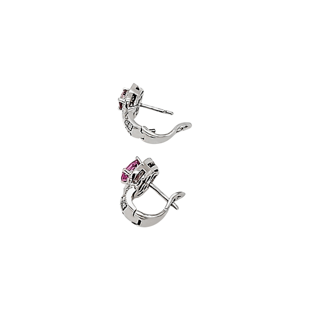 PINK SAPPHIRE AND DIMOND EARRINGS