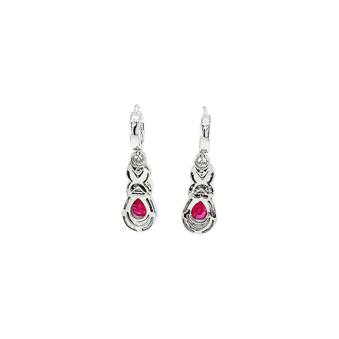 BURMA RUBY AND DIAMOND EARRINGS