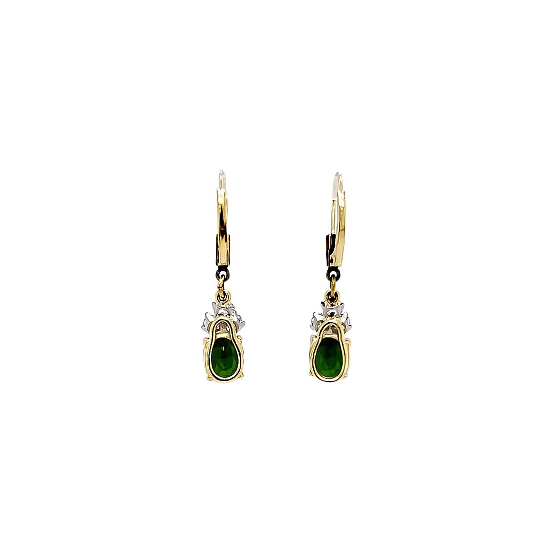 ESTATE TOURMALINE AND DIAMOND EARRINGS