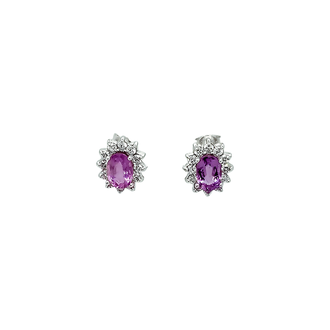 PINK CUPRIAN TOURMALINE AND DIMOND EARRINGS