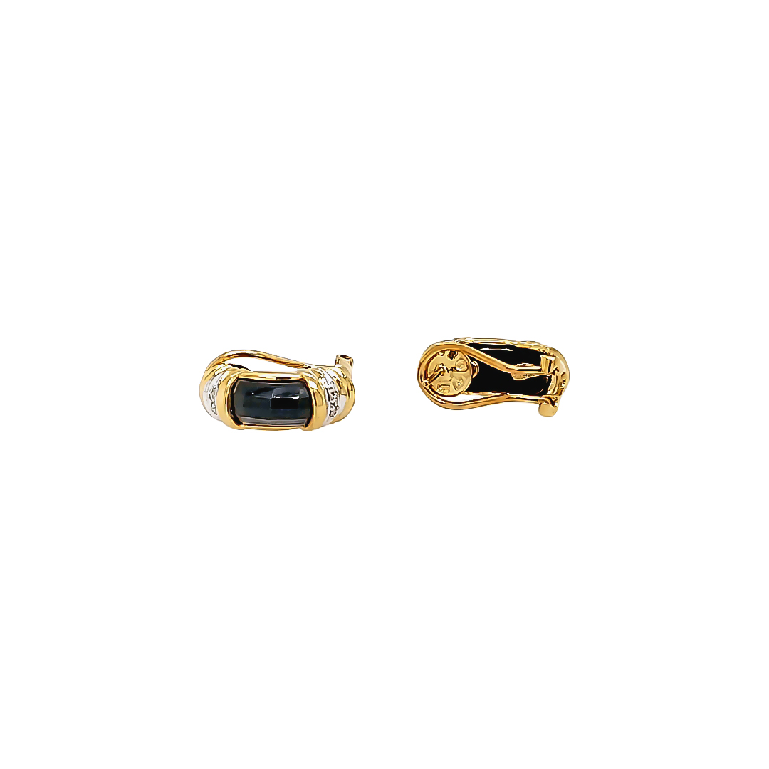 ONYX AND DIAMOND EARRINGS