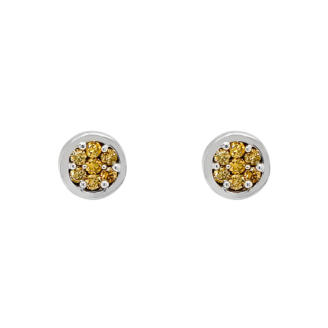 YELLOW DIAMOND STUD EARRINGS