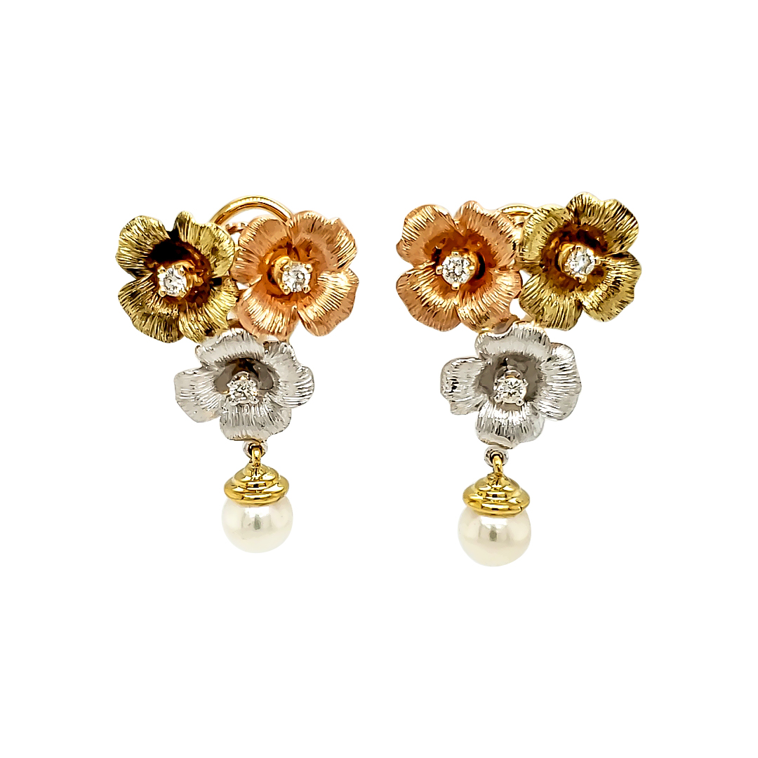 DIAMOND AND PEARL EARRINGS