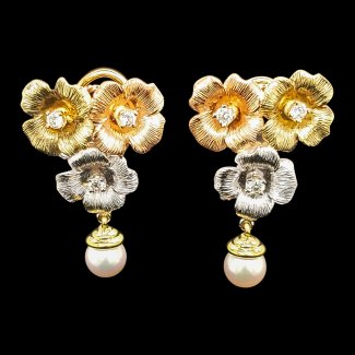 DIAMOND AND PEARL EARRINGS