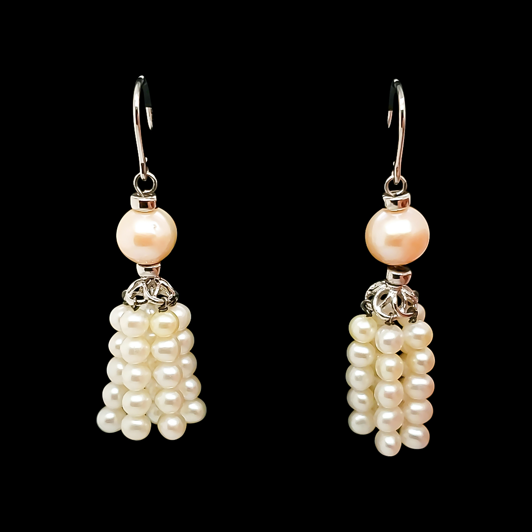 PINK AND WHITE PEARL EARRINGS