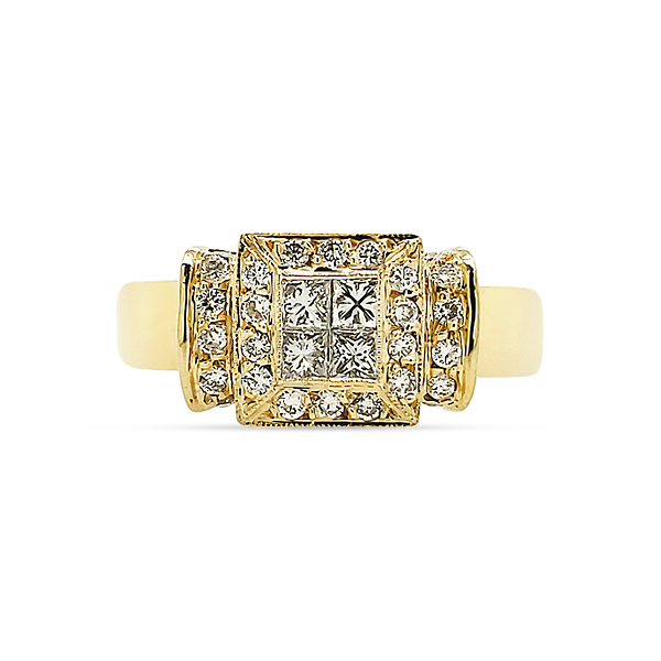 BEAUTIFUL DIAMOND AND 18KY GOLD RING