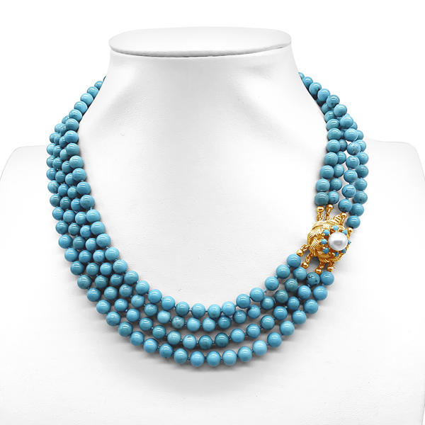 NATURAL TURQUOISE 4 STRAND NECKLACE