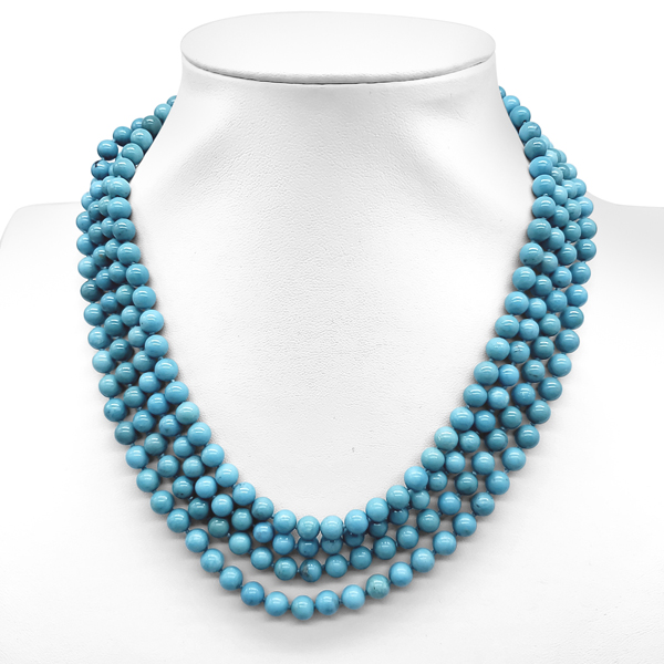 NATURAL TURQUOISE 4 STRAND NECKLACE