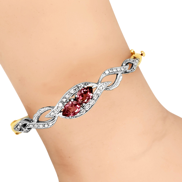 PINK TOURMALINE AND DIAMOND BANGLE BRACELET