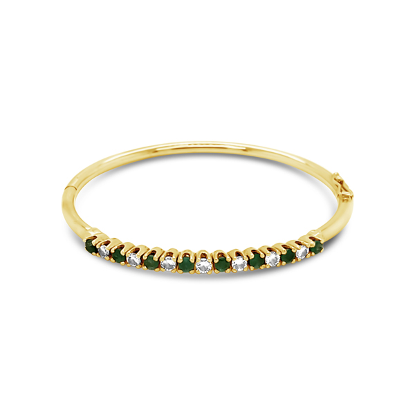 DIAMOND AND EMERALD BANGLE