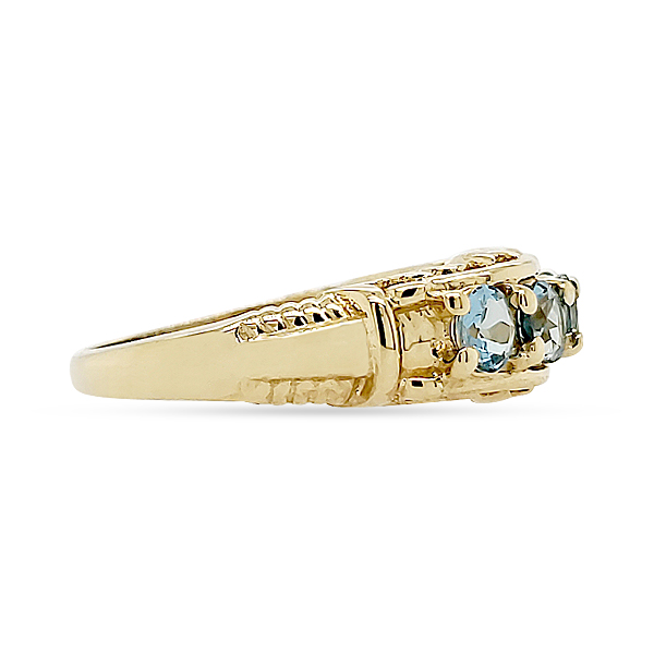 OLD MINE AQUAMARINE AND GOLD RING