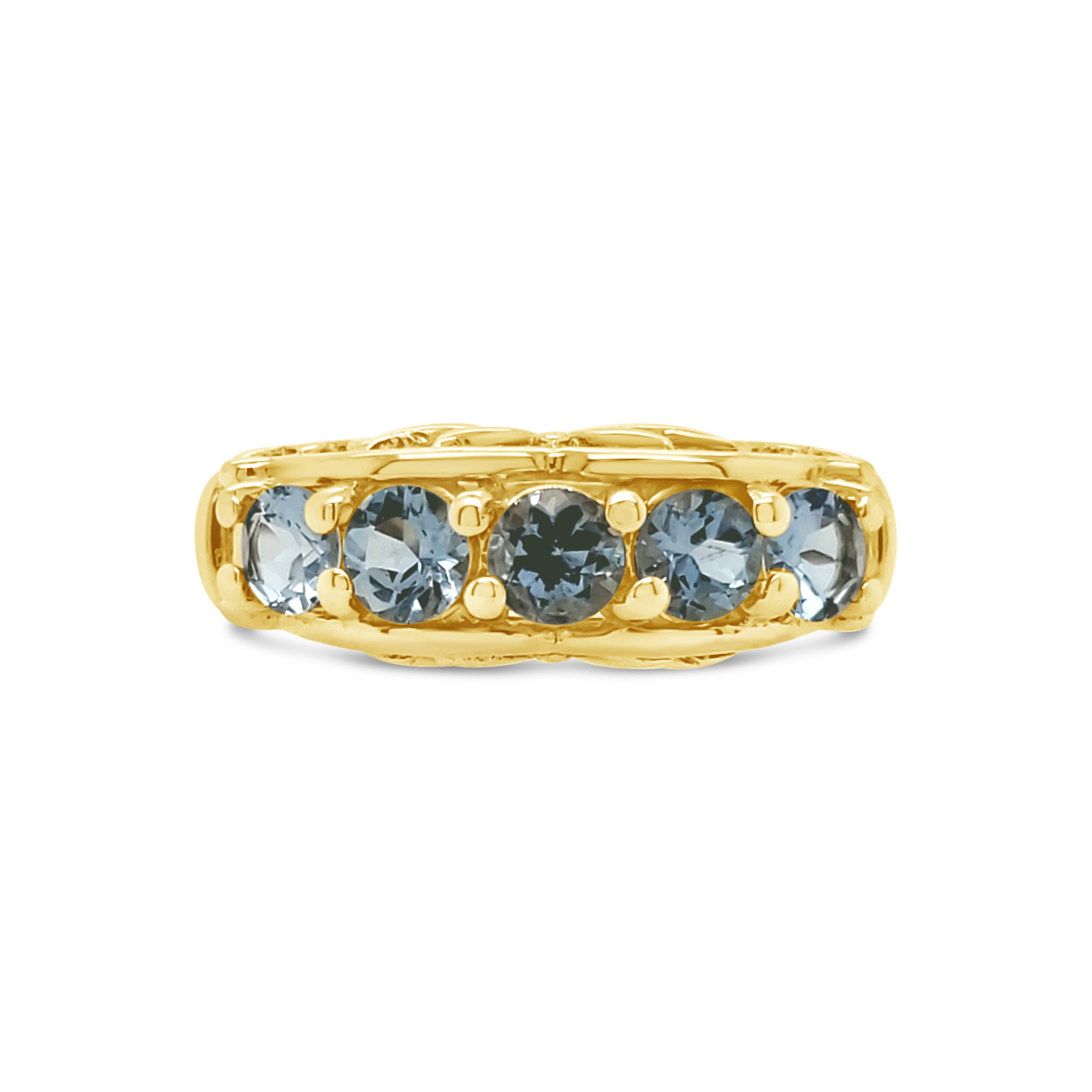 OLD MINE AQUAMARINE AND GOLD RING